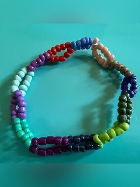 Handmade by Josie B’s Multicolored Twisted Beaded Bracelet